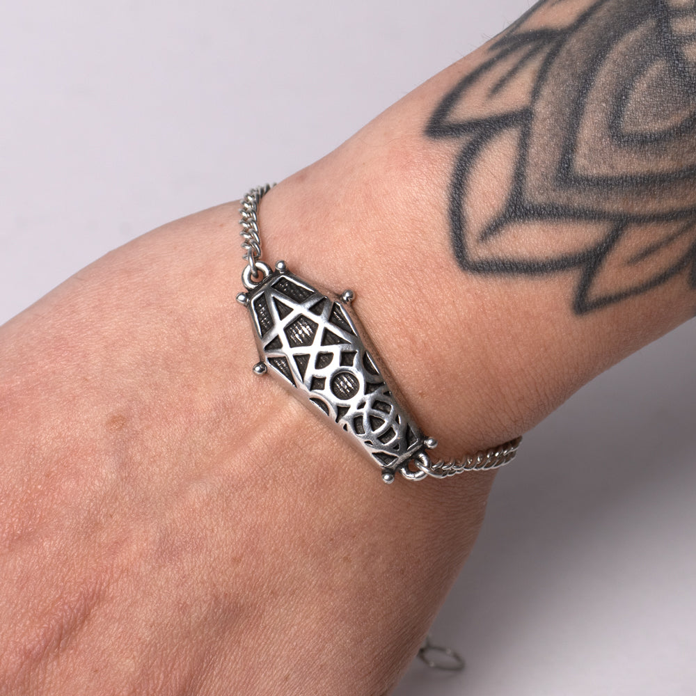 Alchemy Gothic Hex Coffin Bracelet