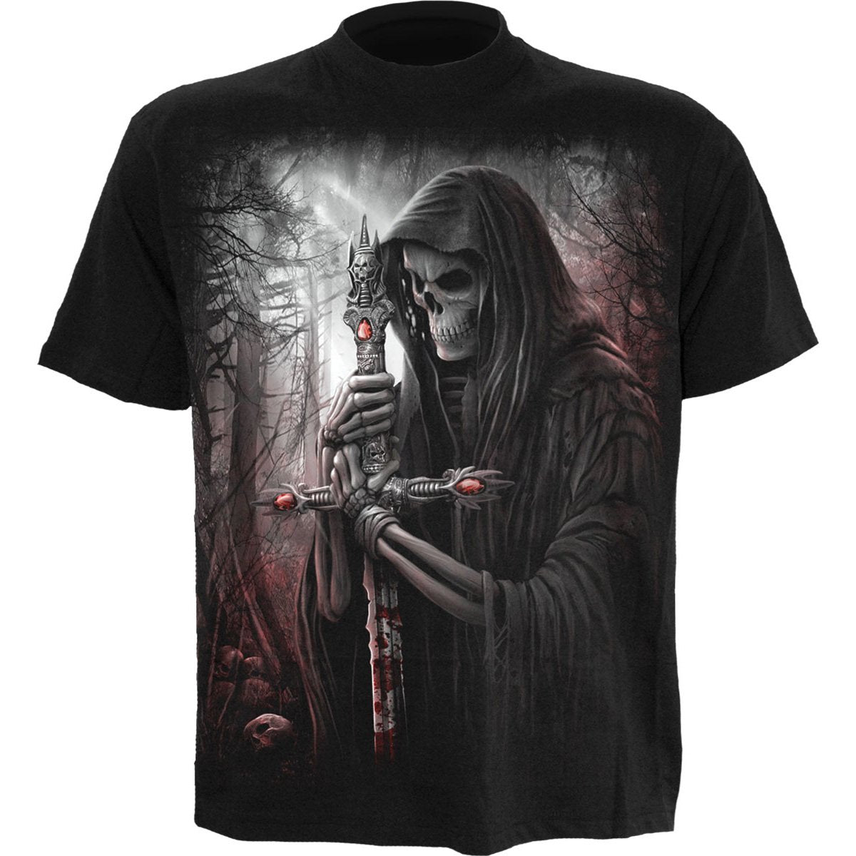 Soul Searcher gothic Men's T-Shirt in Black by Spiral Clothing - Front view