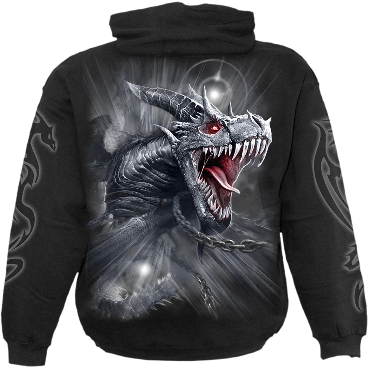 Dragon's Cry gothic  Hoody in Black by Spiral Clothing 