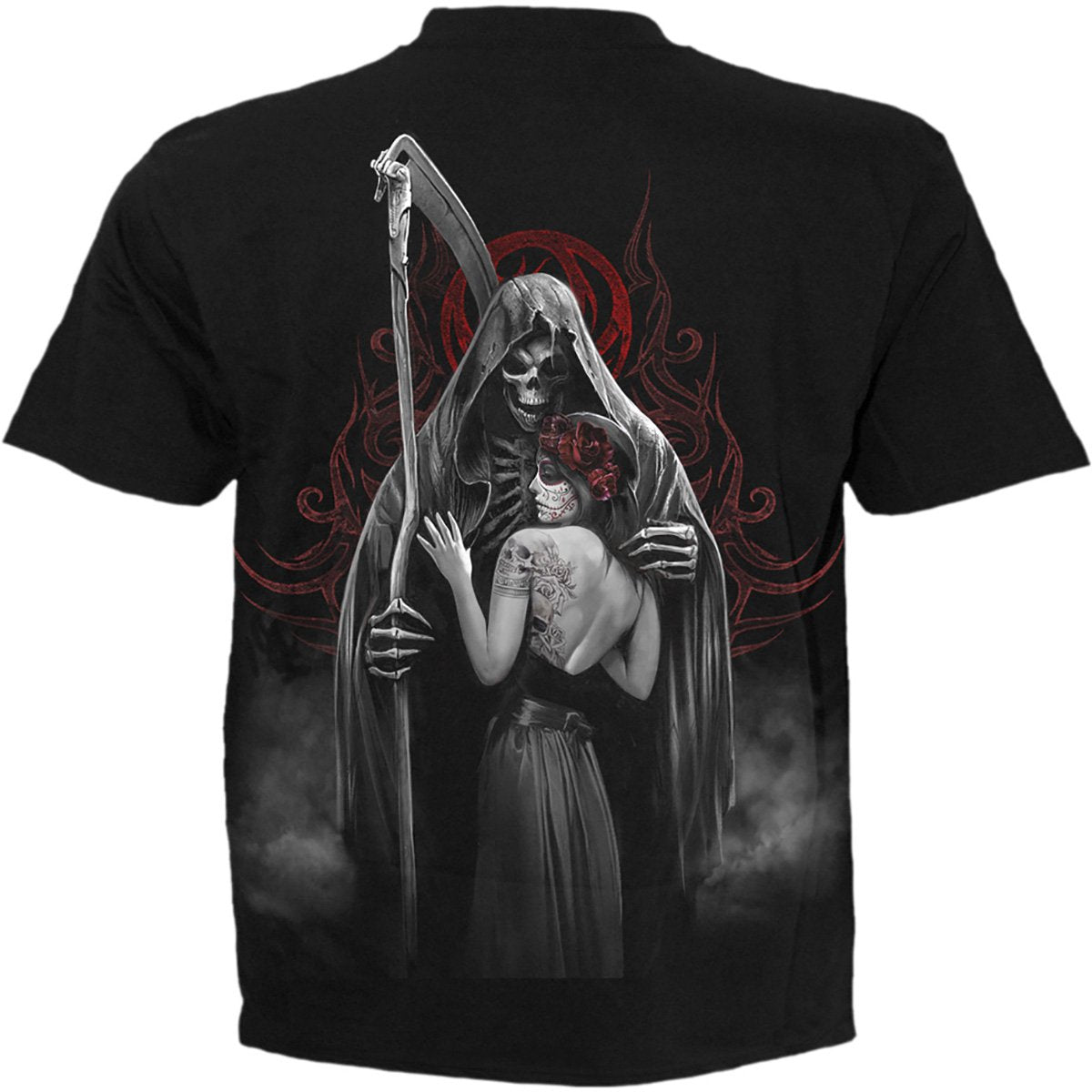 Back view of Dead Kiss gothic T-Shirt in Black by Spiral Clothing