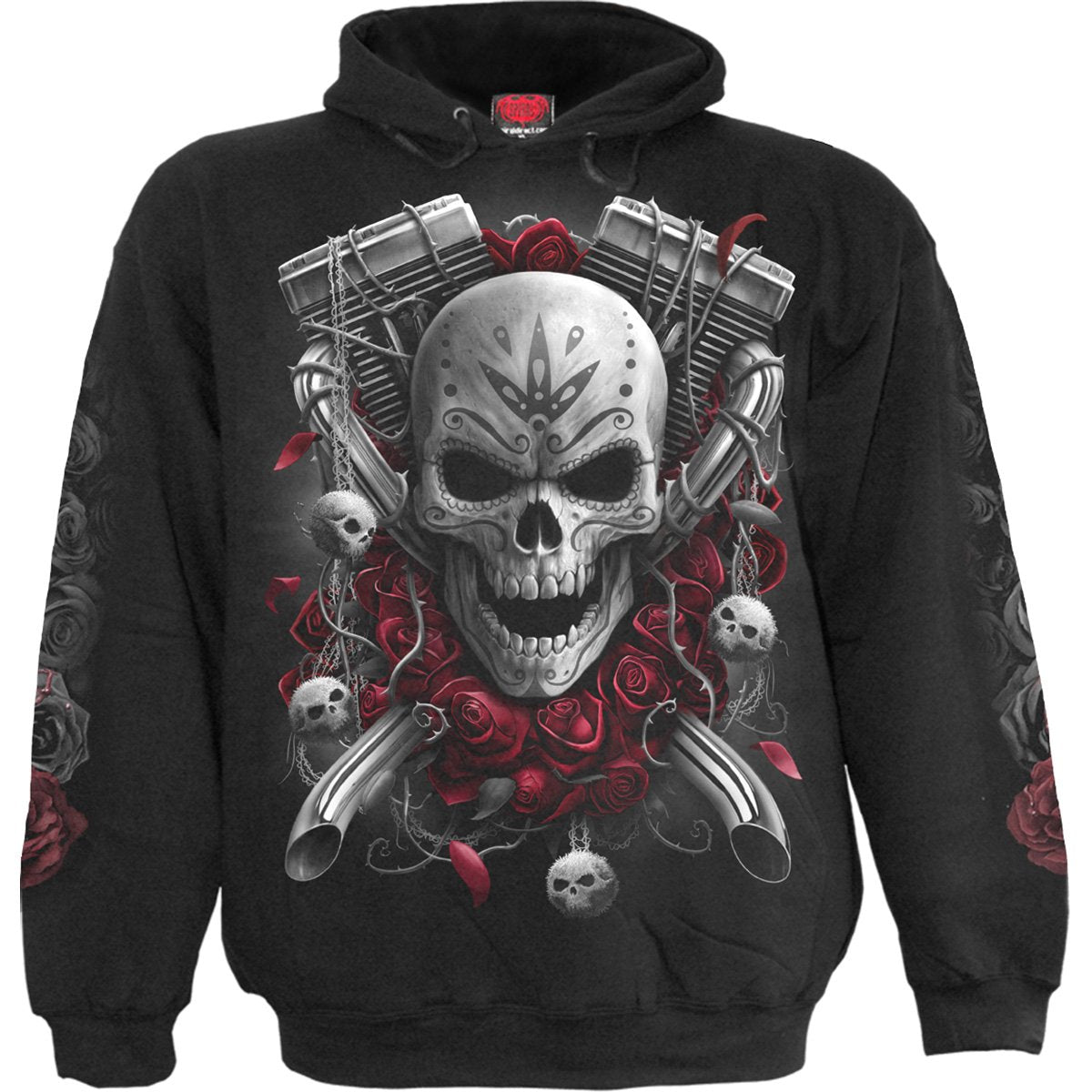 DOTD Bikers gothic Men's Hoody in Black by Spiral Clothing - Front view