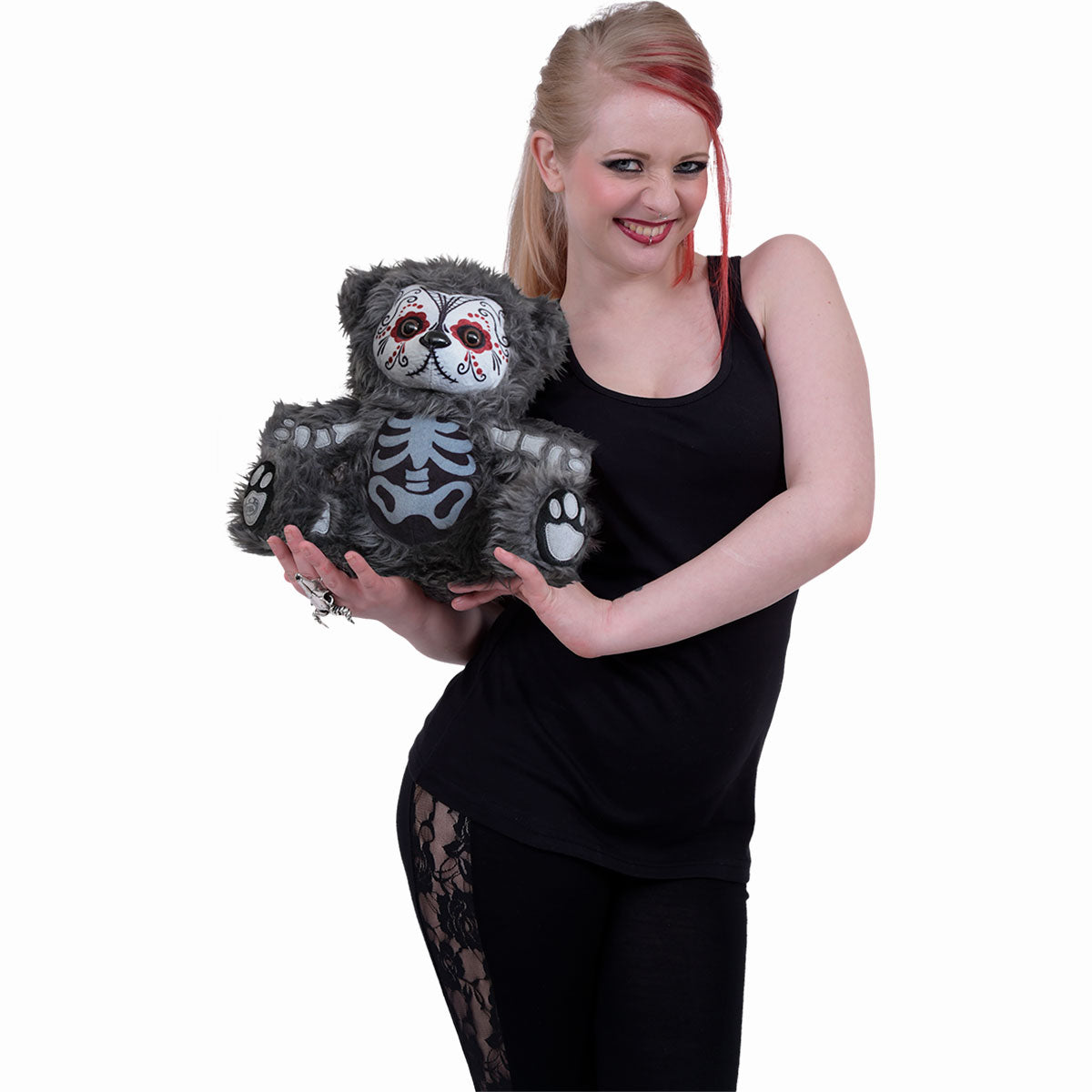 Day Of The Ted gothic Collectable Teddy Bear in White by Spiral Clothing