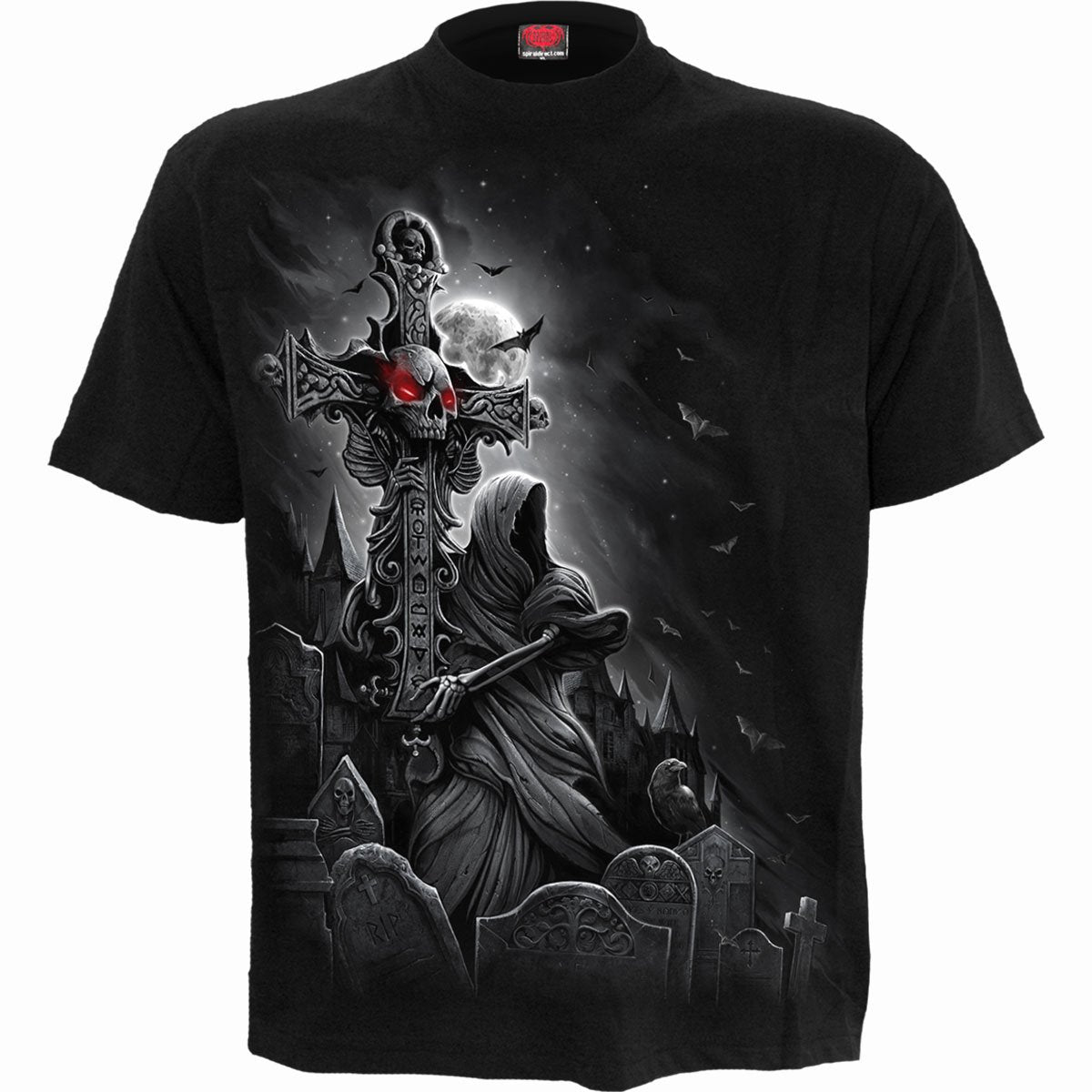 Grave Walker gothic Men's T-Shirt in Black by Spiral Clothing - Front view