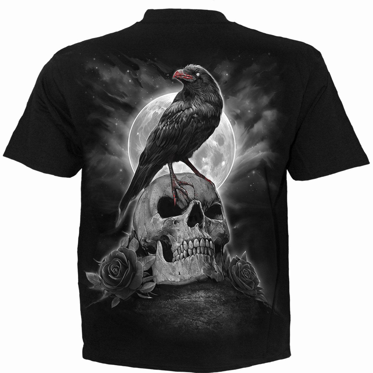 Back view of Grave Walker gothic  T-Shirt in Black by Spiral Clothing