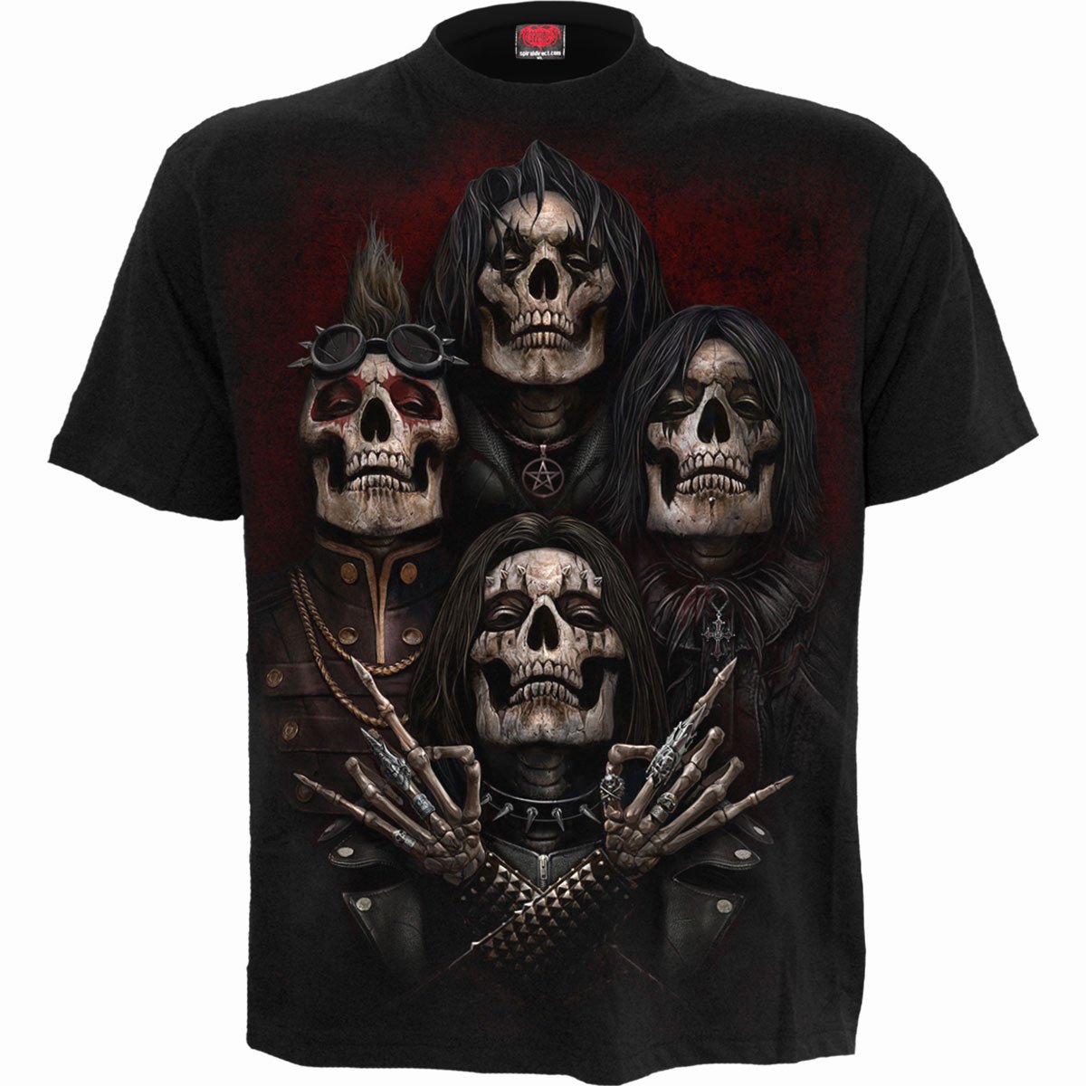 Faces Of Goth gothic T-Shirt in Black by Spiral Clothing - Front view
