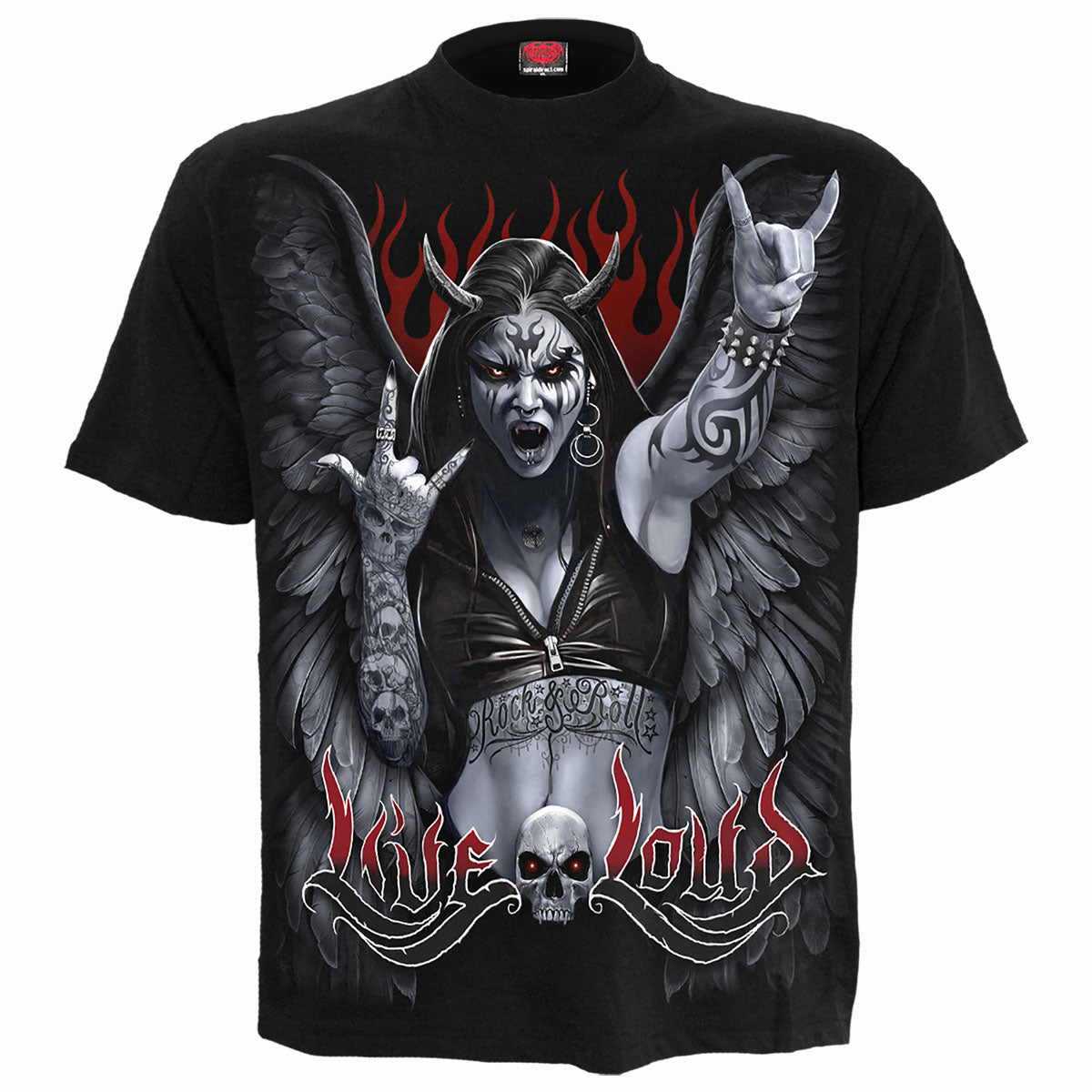 Rock Loud gothic Men's T-Shirt in Black by Spiral Clothing 