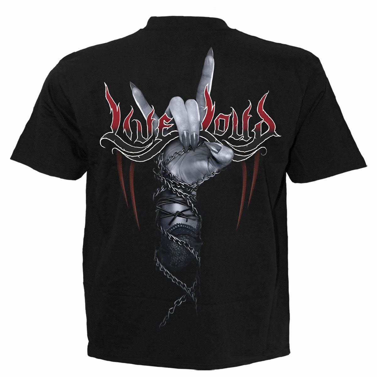 Rock Loud gothic  T-Shirt in Black by Spiral Clothing 
