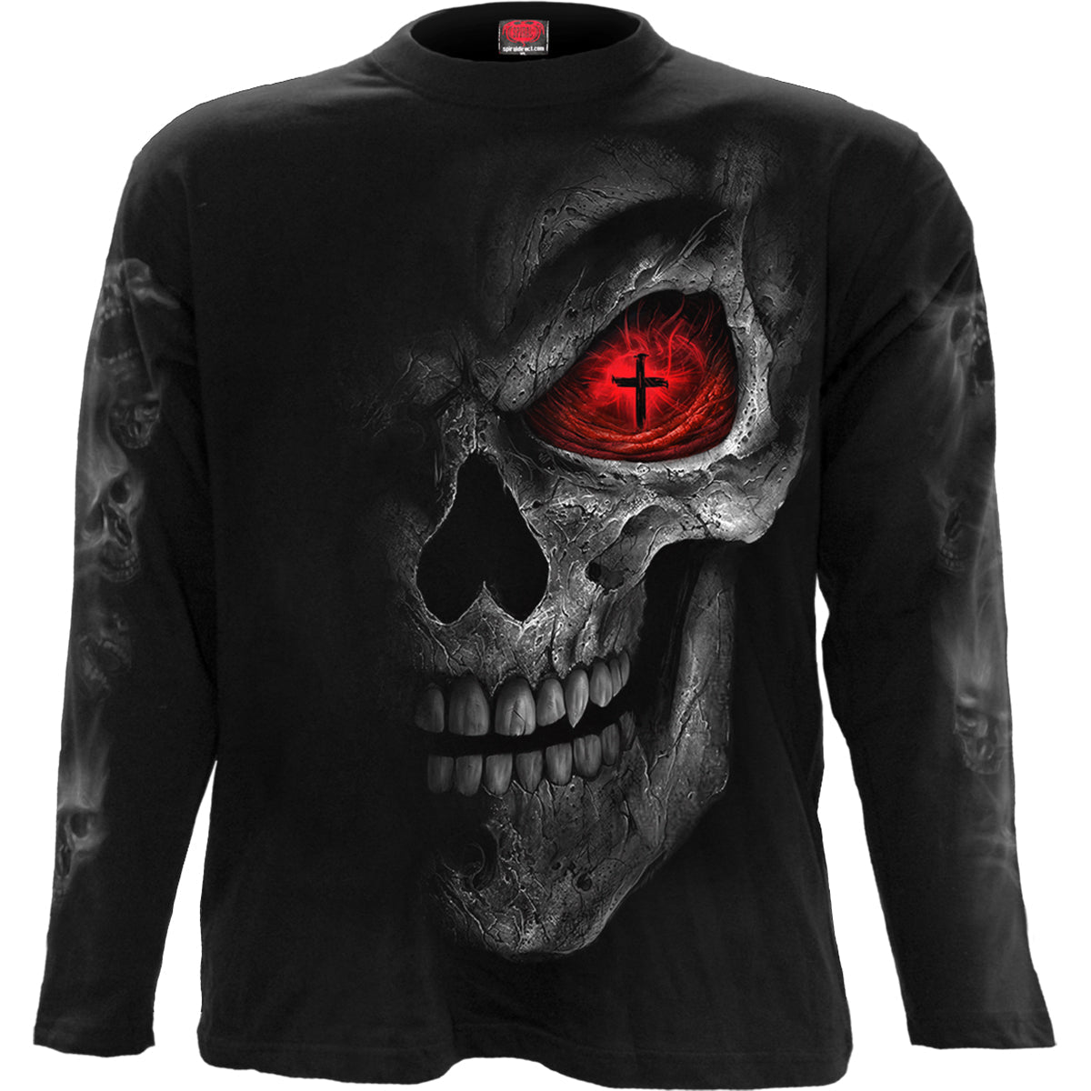Death Stare gothic Men's Longsleeve T-Shirt in Black by Spiral Clothing 