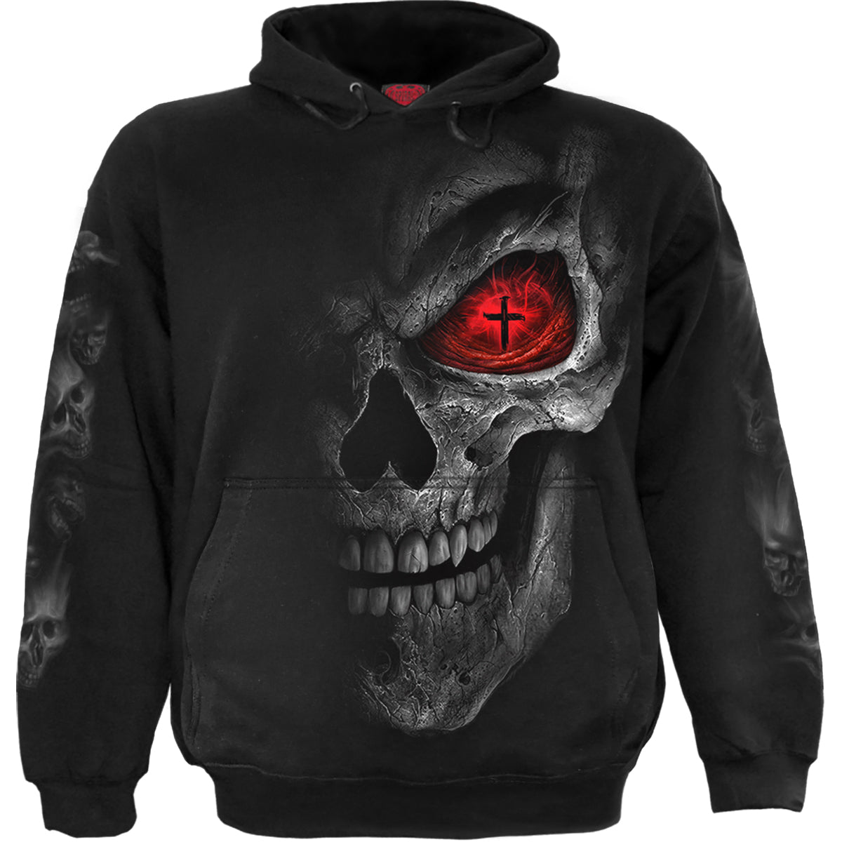 Death Stare gothic Hoody in Black by Spiral Clothing - Front view