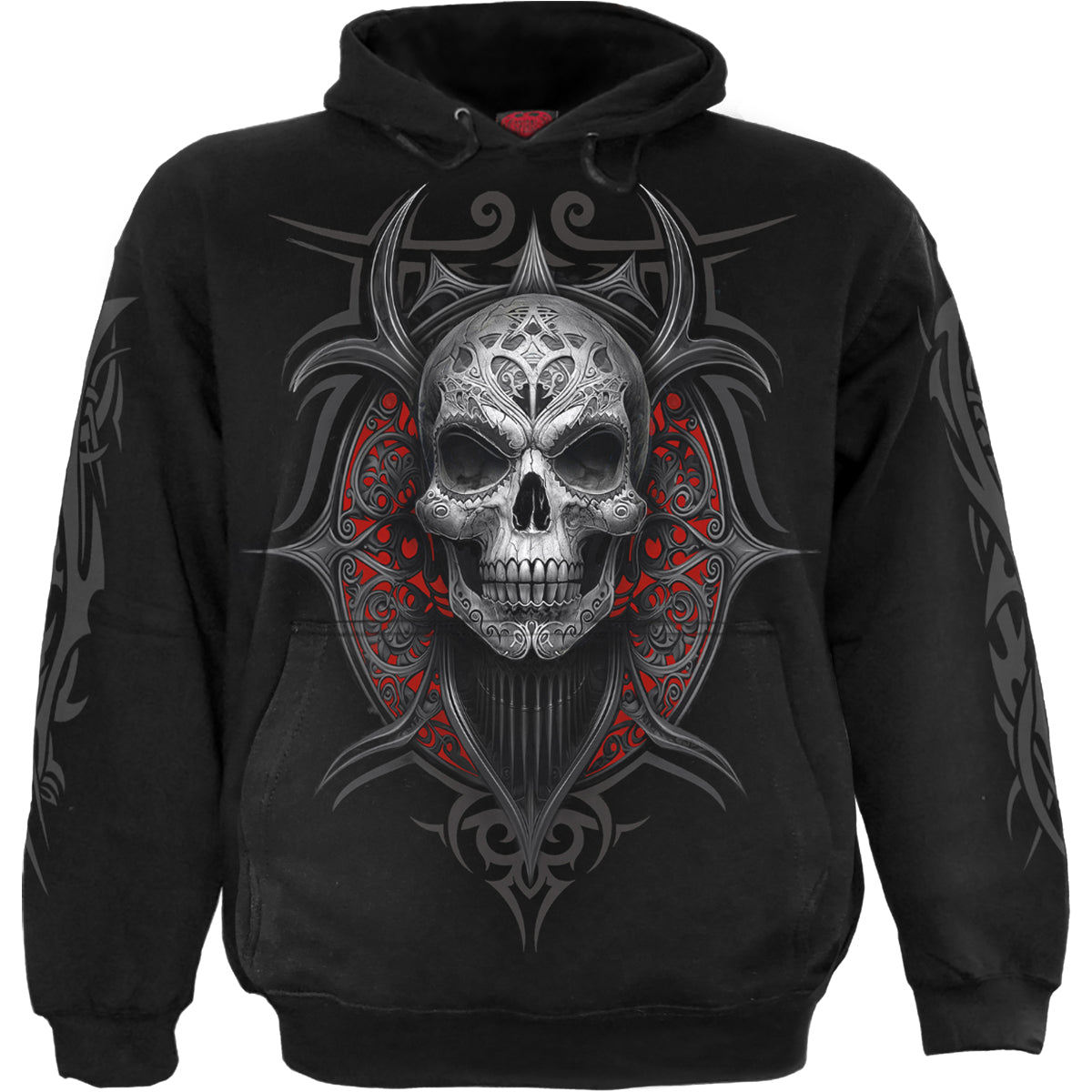 High Priestess gothic Hoody in Black by Spiral Clothing - Front view