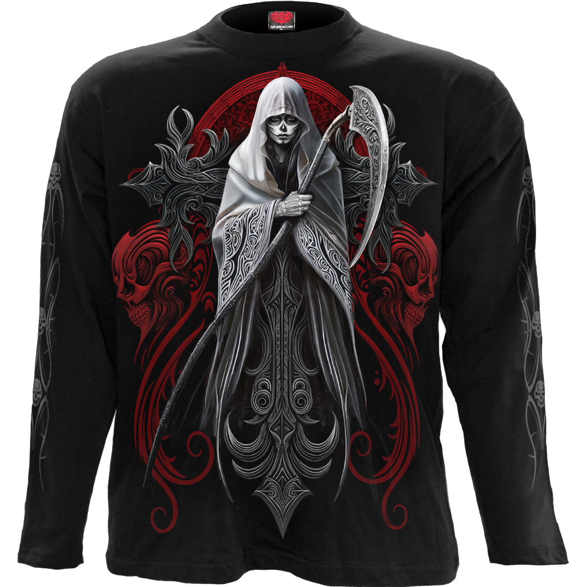 Reaperess gothic Longsleeve T-Shirt in Black by Spiral Clothing 