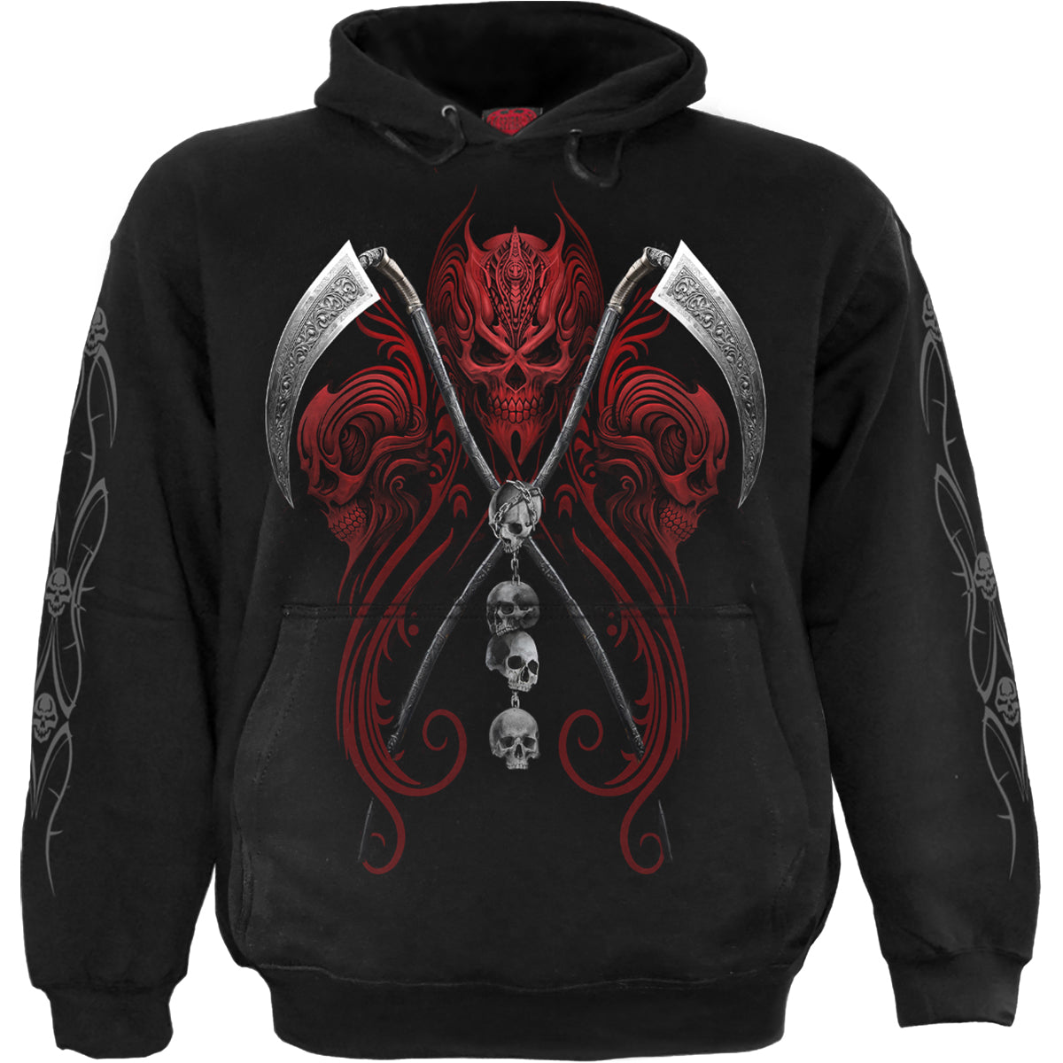 Reaperess gothic Hoody in Black by Spiral Clothing - Front view