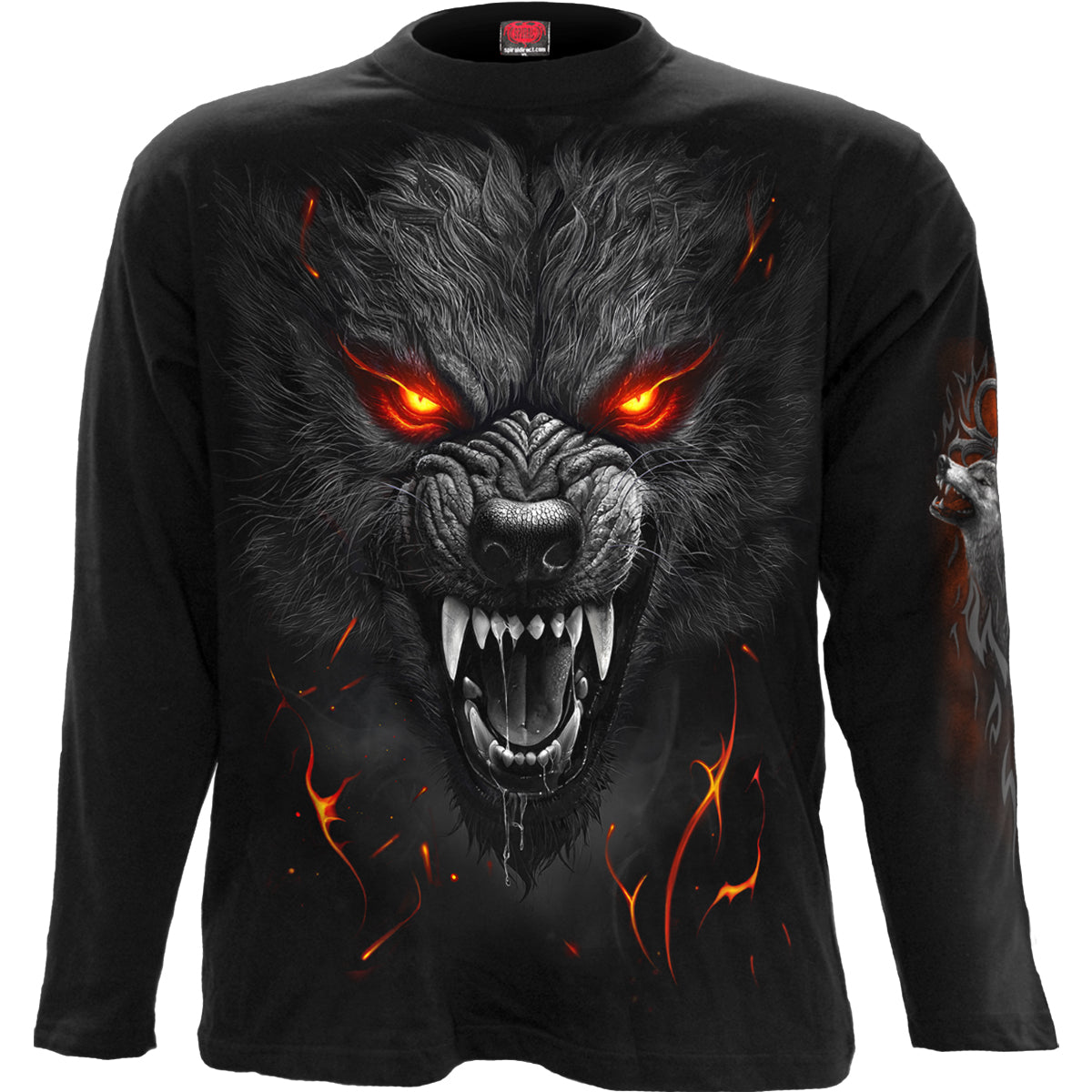 Darkest Fear gothic Longsleeve T-Shirt in Black by Spiral Clothing - Front view
