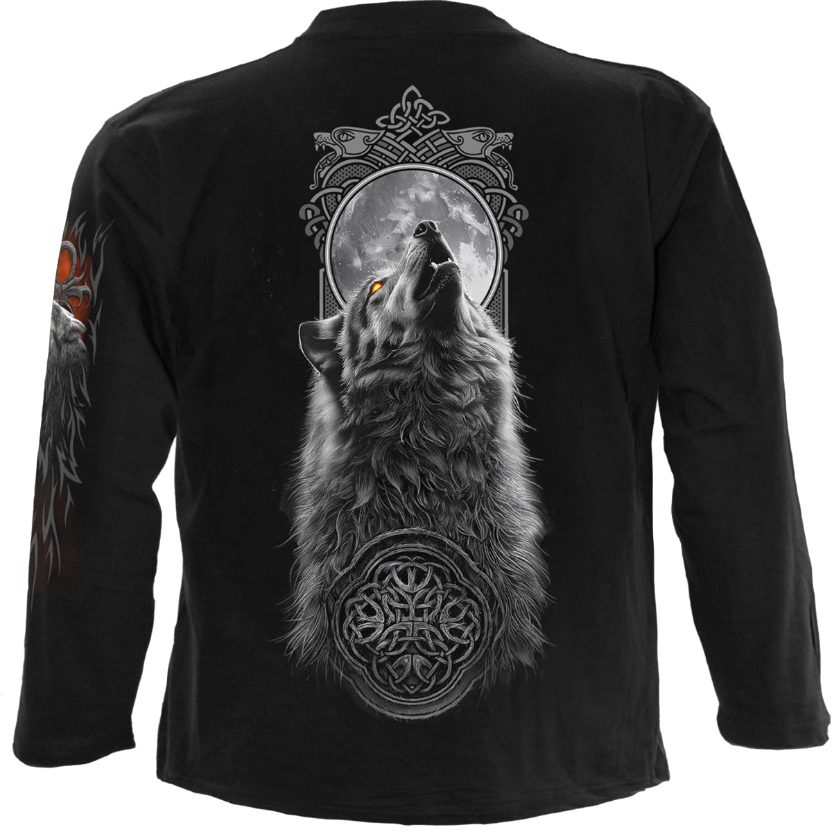 Back view of Darkest Fear gothic Longsleeve T-Shirt in Black by Spiral Clothing