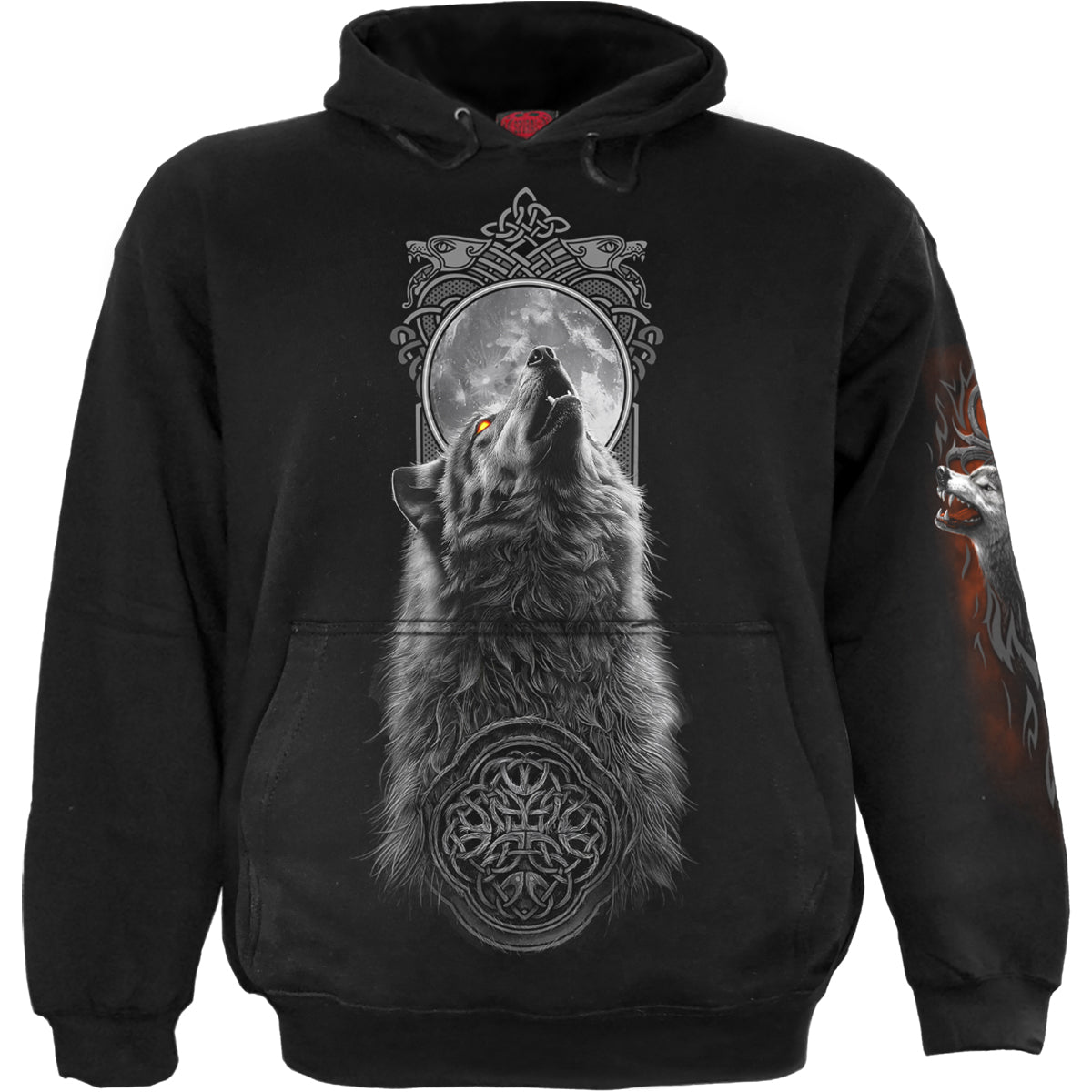 Darkest Fear gothic Men's Hoody in Black by Spiral Clothing - Front view