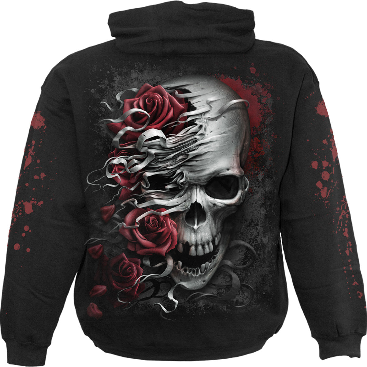 Skulls n' Roses gothic Kids Hoody in Black by Spiral Clothing 