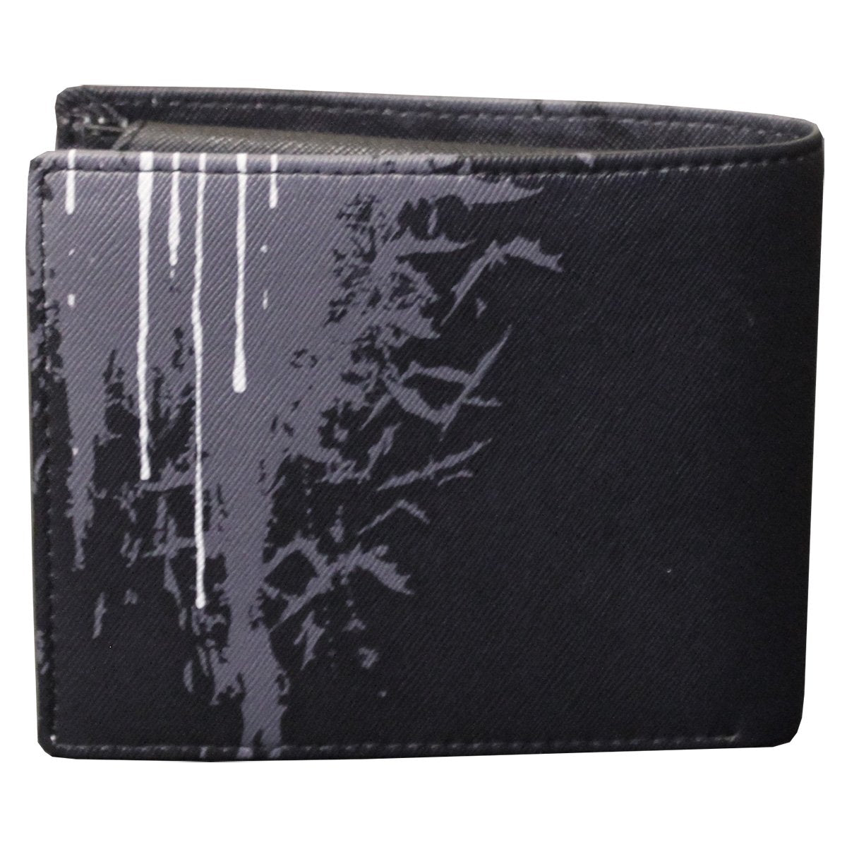 Back view of Bat Curse gothic BiFold Wallet with RFID Blocking and Gift Box in Black by Spiral Clothing