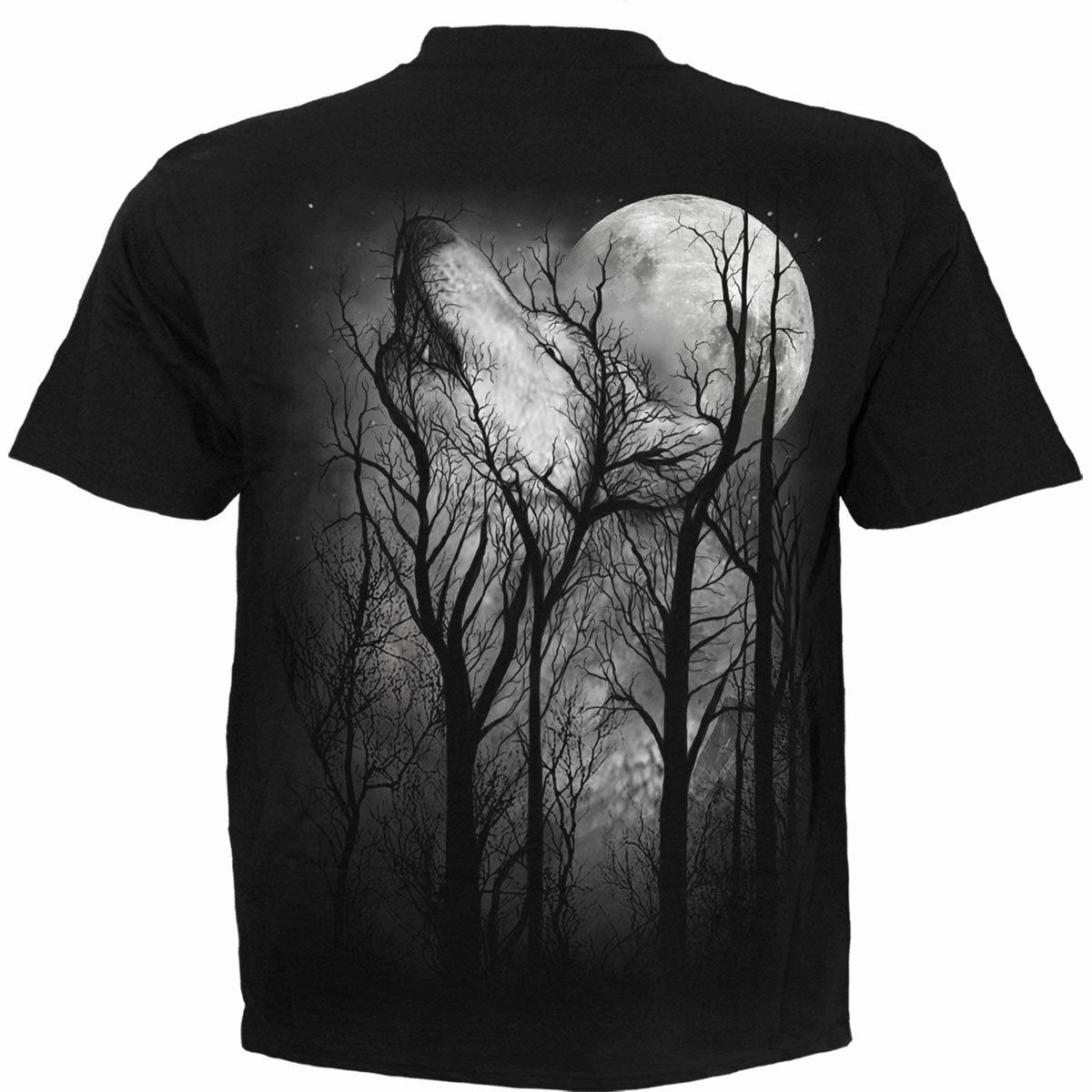 Forest Wolf gothic T-Shirt in Black by Spiral Clothing 