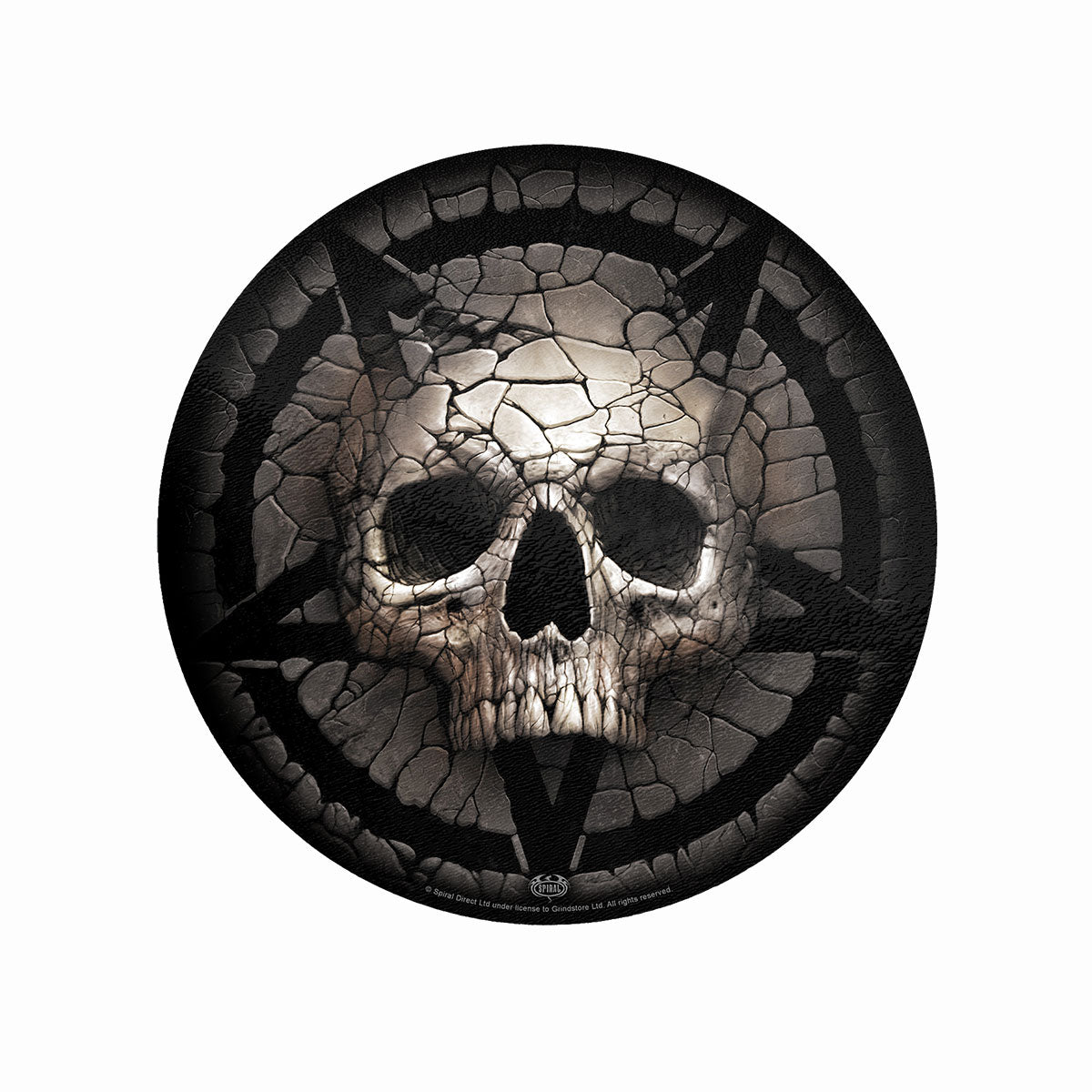 Cracking Up gothic  Glass Chopping Board (Circular) in Black by Spiral Clothing 