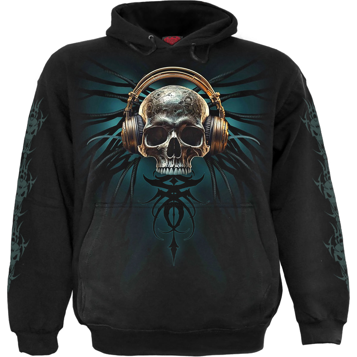 Dread Rocks gothic Hoody in Black by Spiral Clothing - Front view