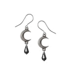 Alchemy Gothic Tears of the Moon - Black Pair of Earrings