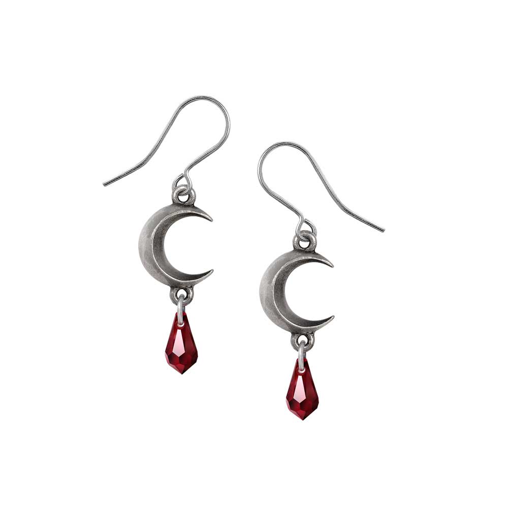 Alchemy Gothic Tears of the Moon - Red Pair of Earrings