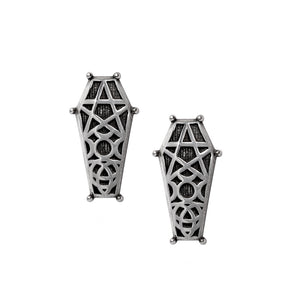 Alchemy Gothic Hex Coffin Pair of Earrings