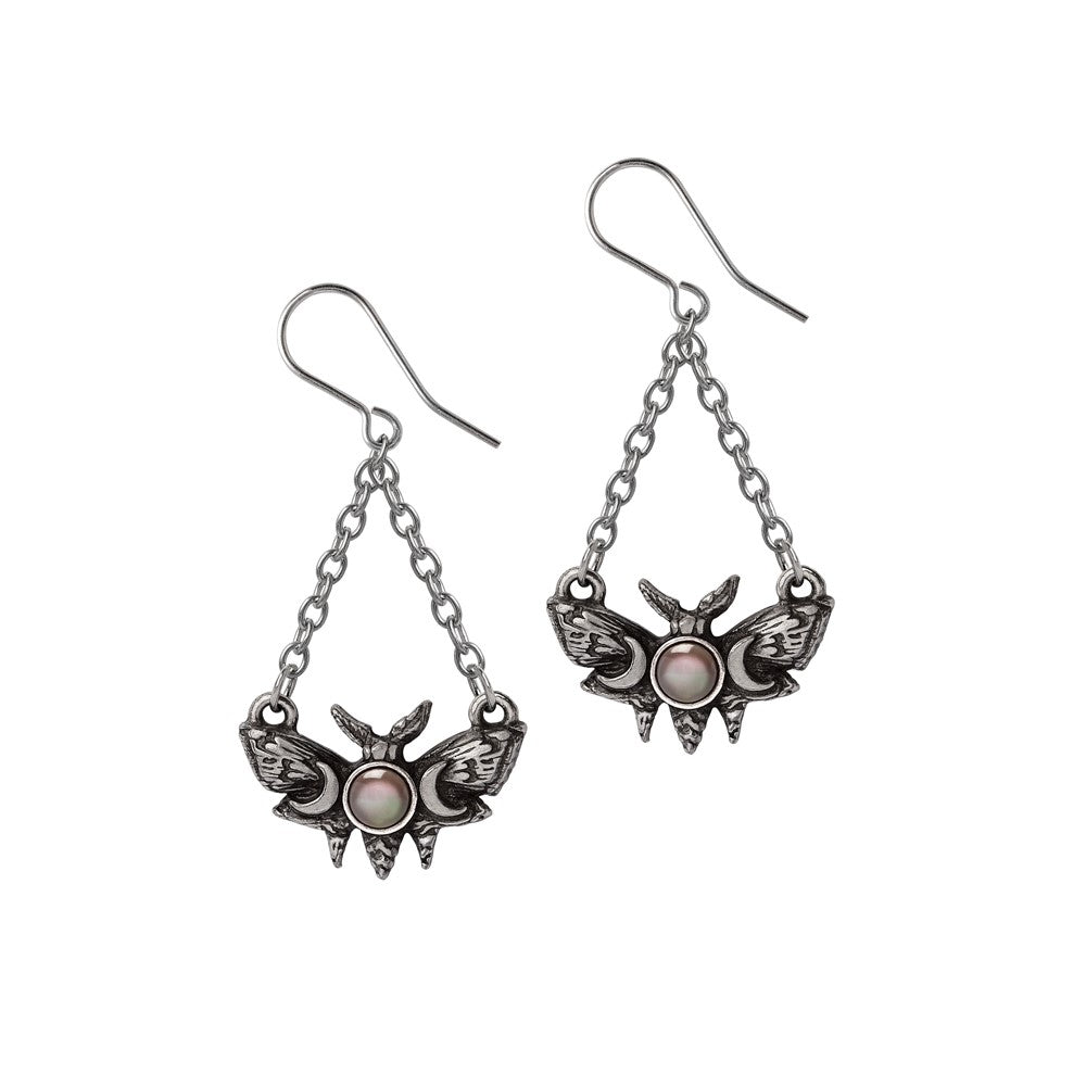 Alchemy Gothic Lunar Moth Pair of Earrings