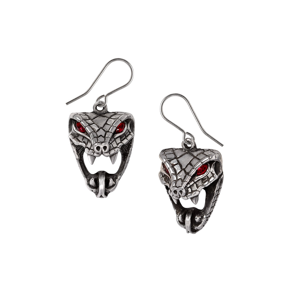 Alchemy Gothic Snake Bite (Naeddre) Pair of Earrings (E495) - Gothic Spirit