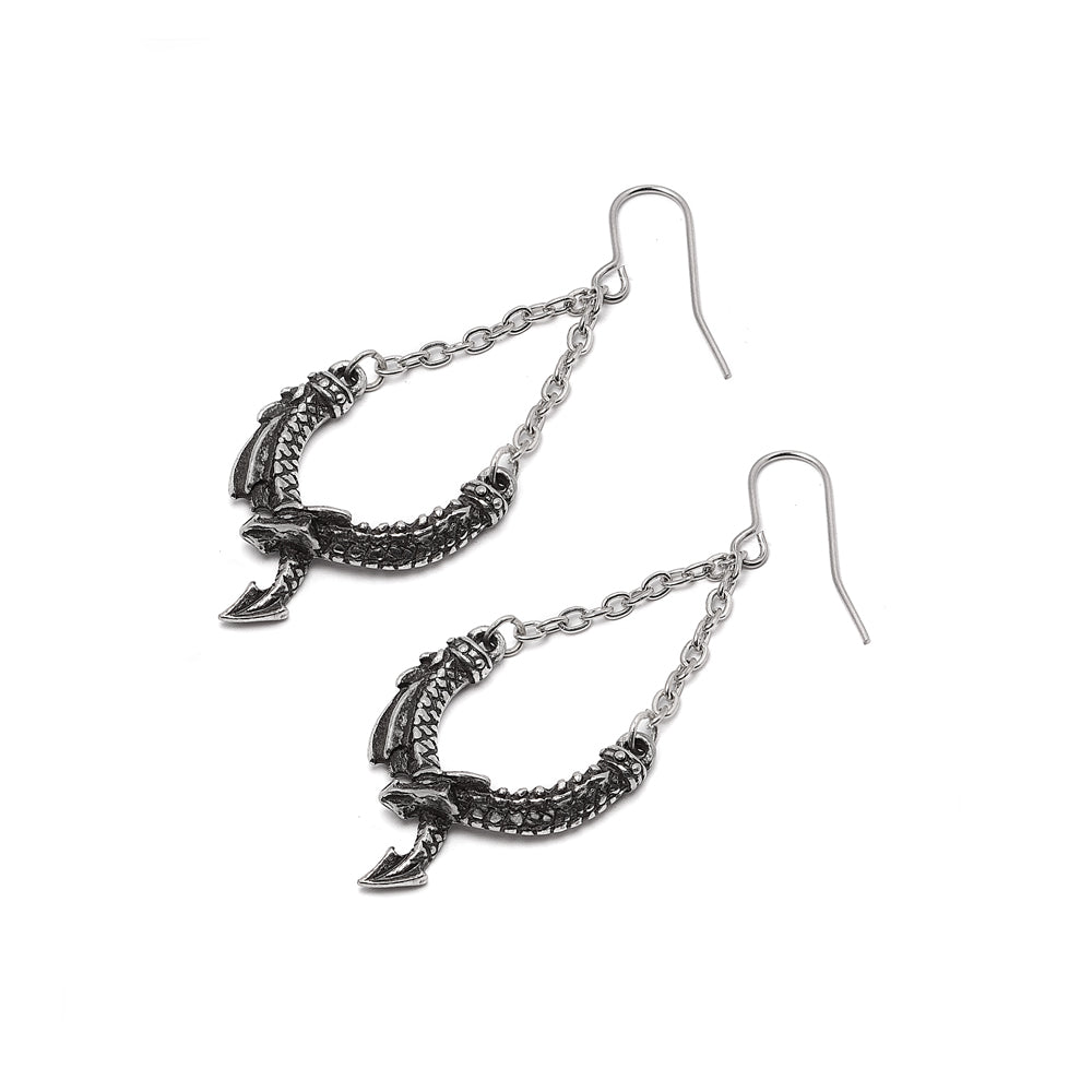 Alchemy Gothic Dragon's Lure Danglers Pair of Earrings (E498) - Gothic Spirit