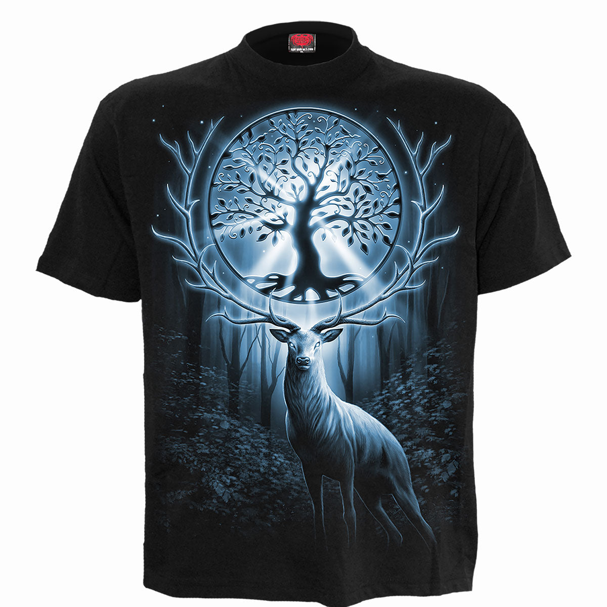 Tree Of Life gothic Front Print T-Shirt in Black by Spiral Clothing 