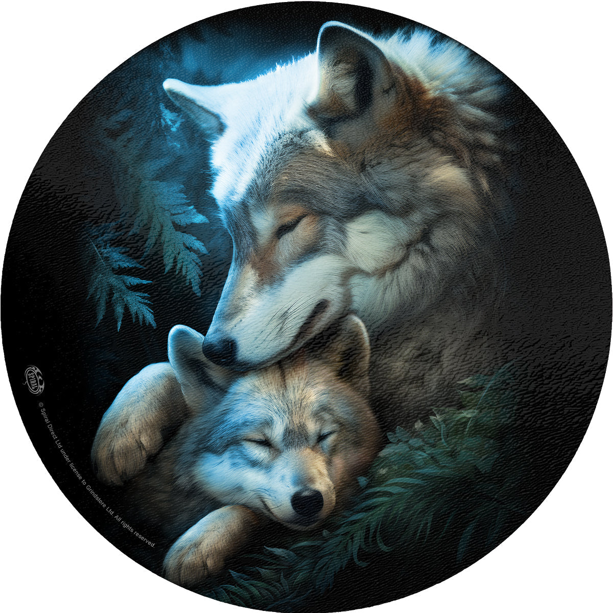 Mother's Love gothic  Glass Chopping Board (Circular) in Black by Spiral Clothing 