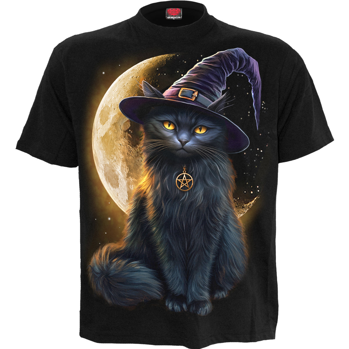 Familiar Magic gothic Men's Front Print T-Shirt in Black by Spiral Clothing - Front view