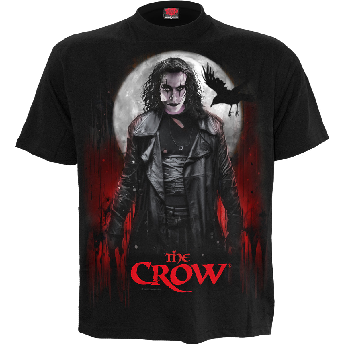 The Crow - Blood Moon gothic Men's Front Print T-Shirt in Black by Spiral Clothing - Front view