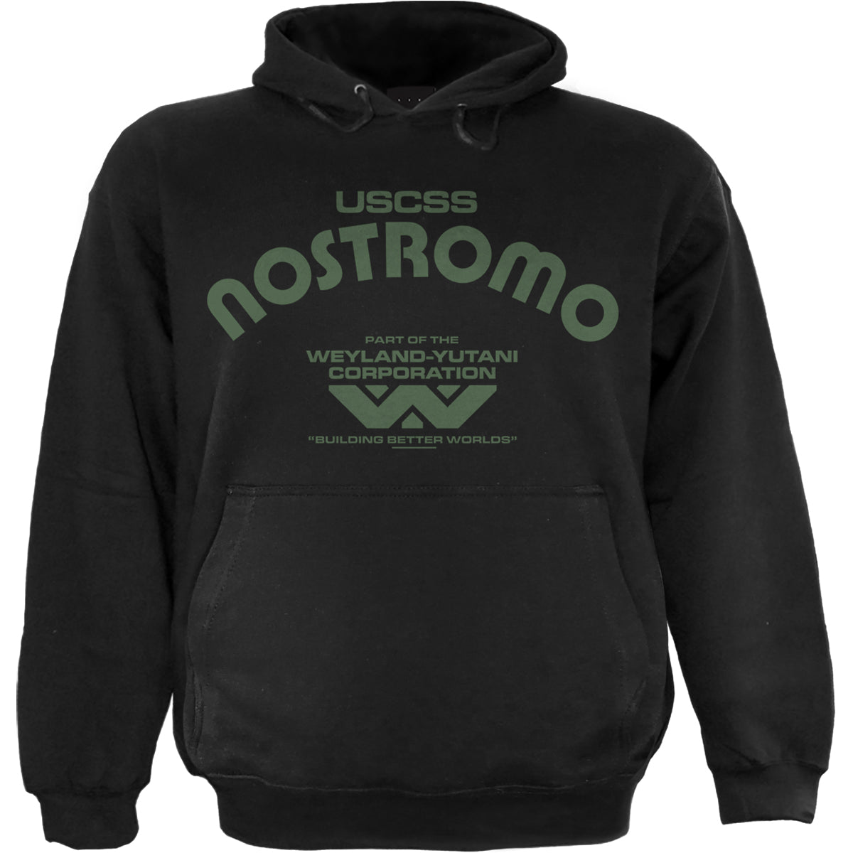 Alien - Nostromo gothic Men's Hoody Front Print Only in Black by Spiral Clothing - Front view