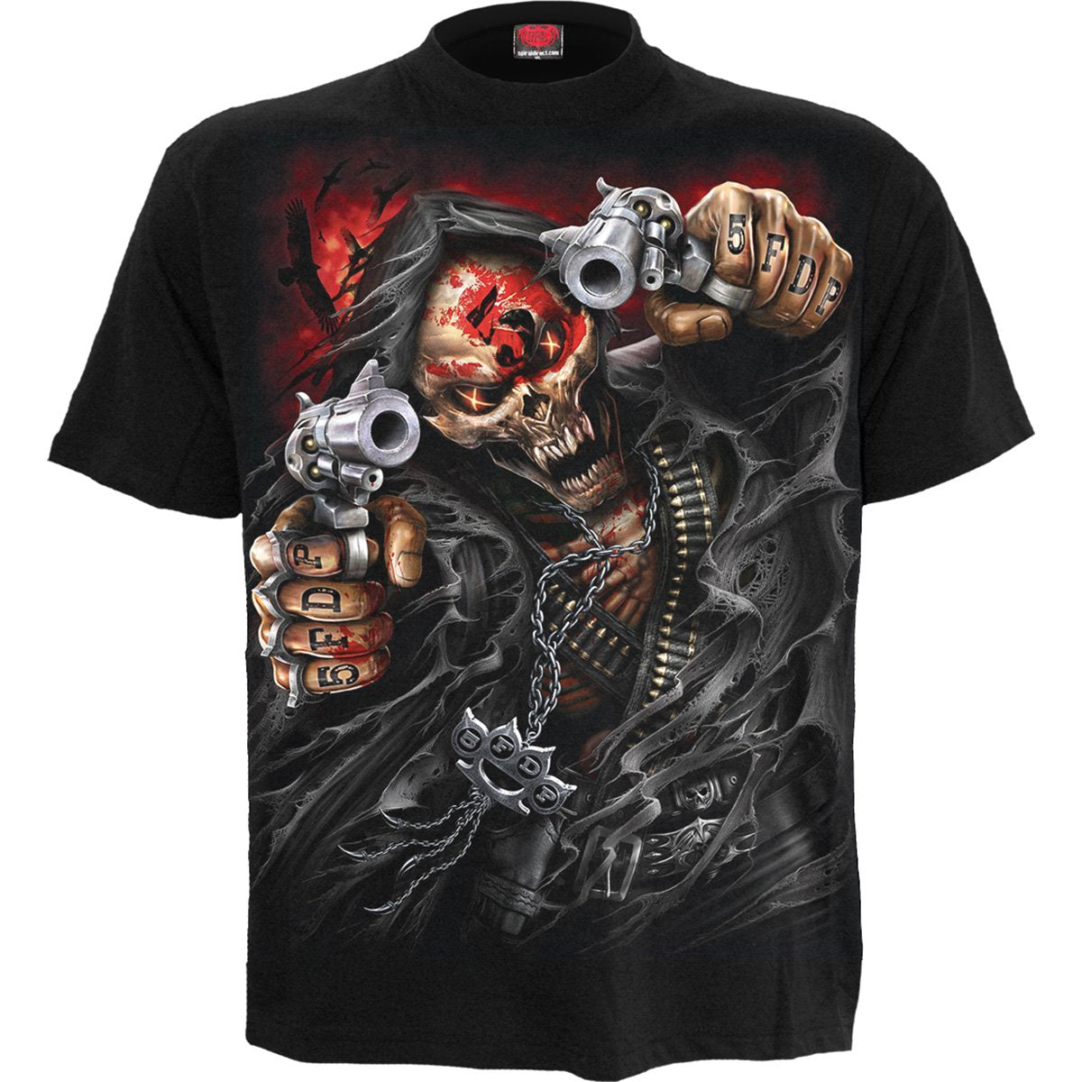 5FDP - Assassin gothic Men's Licensed Band T-Shirt in Black by Spiral Clothing - Front view