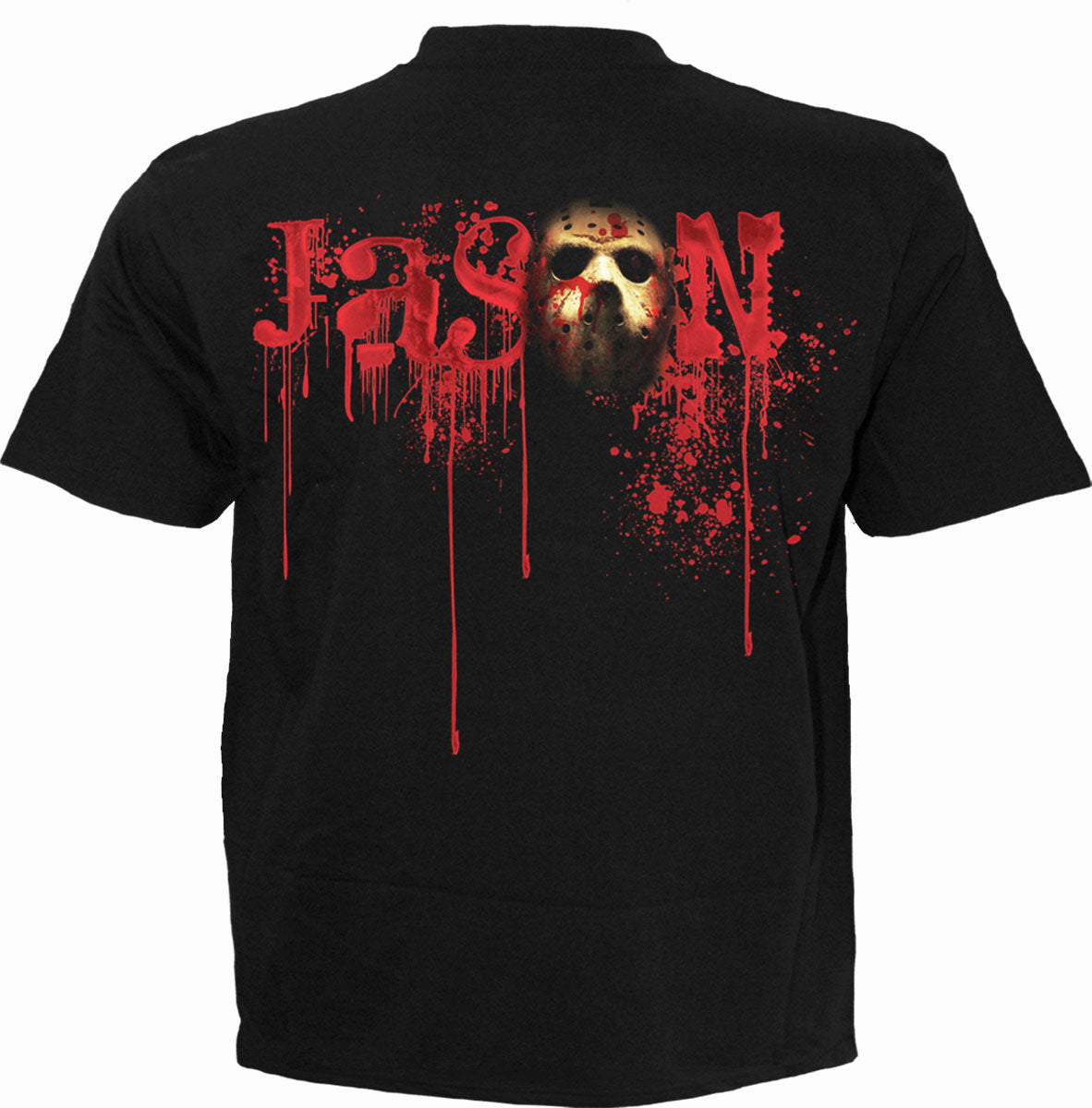 Back view of Friday 13TH - Jason Lives gothic  T-Shirt in Black by Spiral Clothing