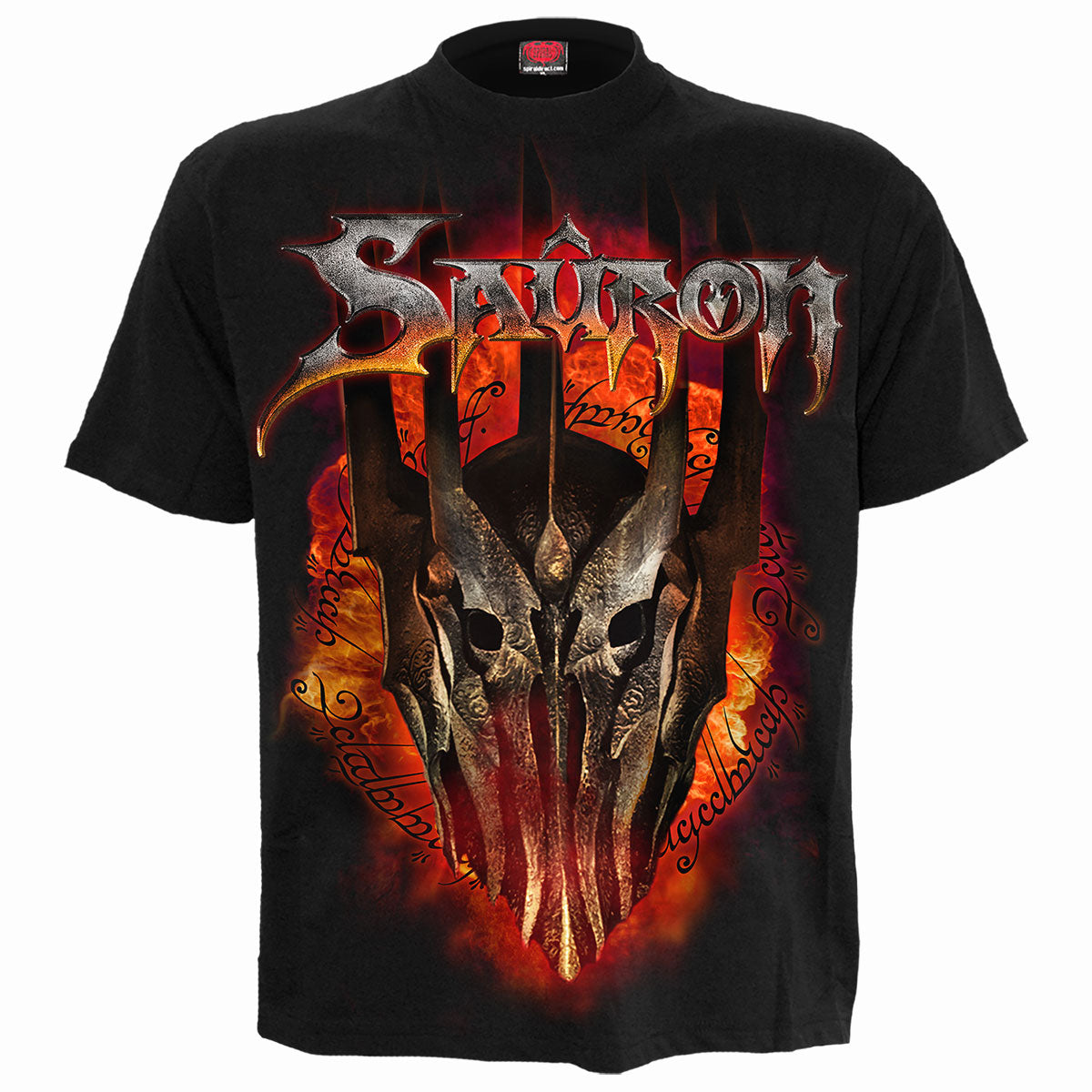 LOTR - Sauron - Metal Tee gothic Front Print T-Shirt in Black by Spiral Clothing 