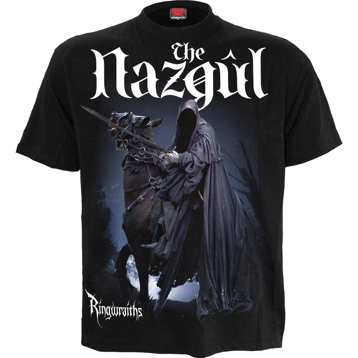 LOTR - The Nazgul - Ringwraiths gothic Men's Front Print T-Shirt in Black by Spiral Clothing - Front view