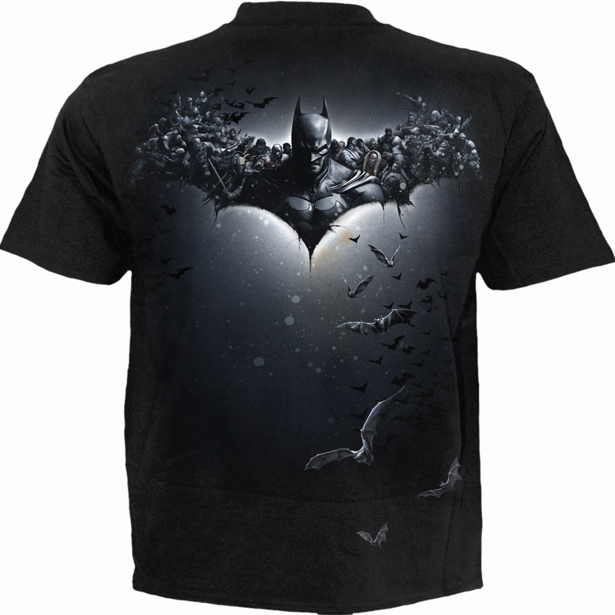 Male model wearing Joker - Arkham Origins gothic T-Shirt in Black by Spiral Clothing