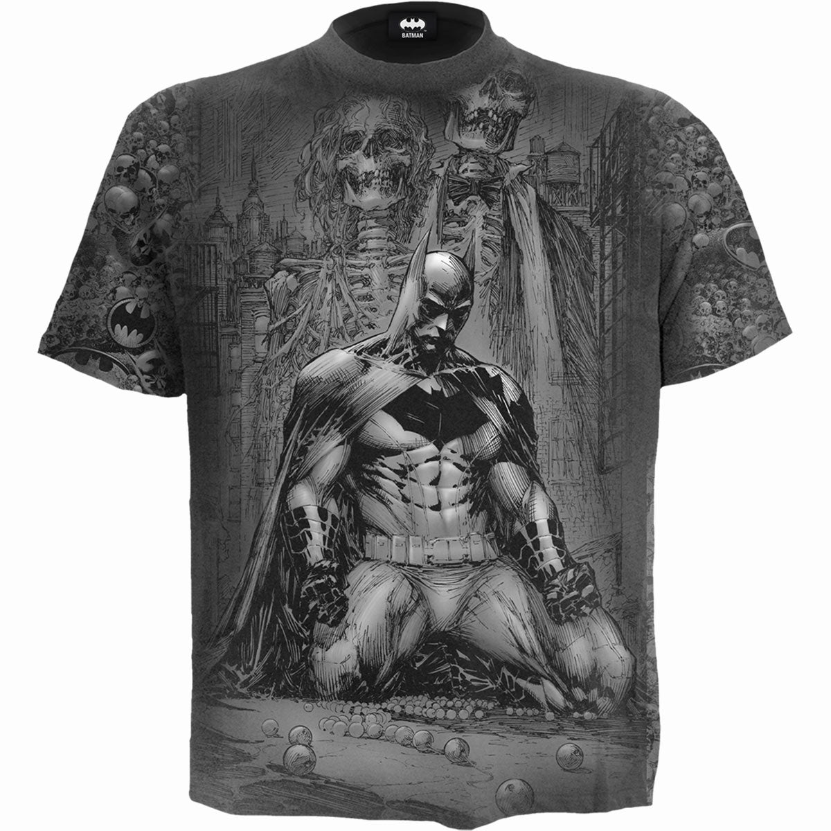 Batman - Vengeance Wrap gothic Men's Allover T-Shirt in Black by Spiral Clothing - Front view