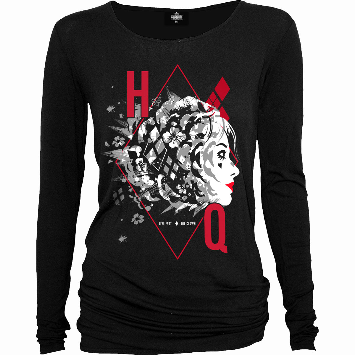 Harley Quinn - HQ gothic Women's Baggy Top in Black by Spiral Clothing - Front view
