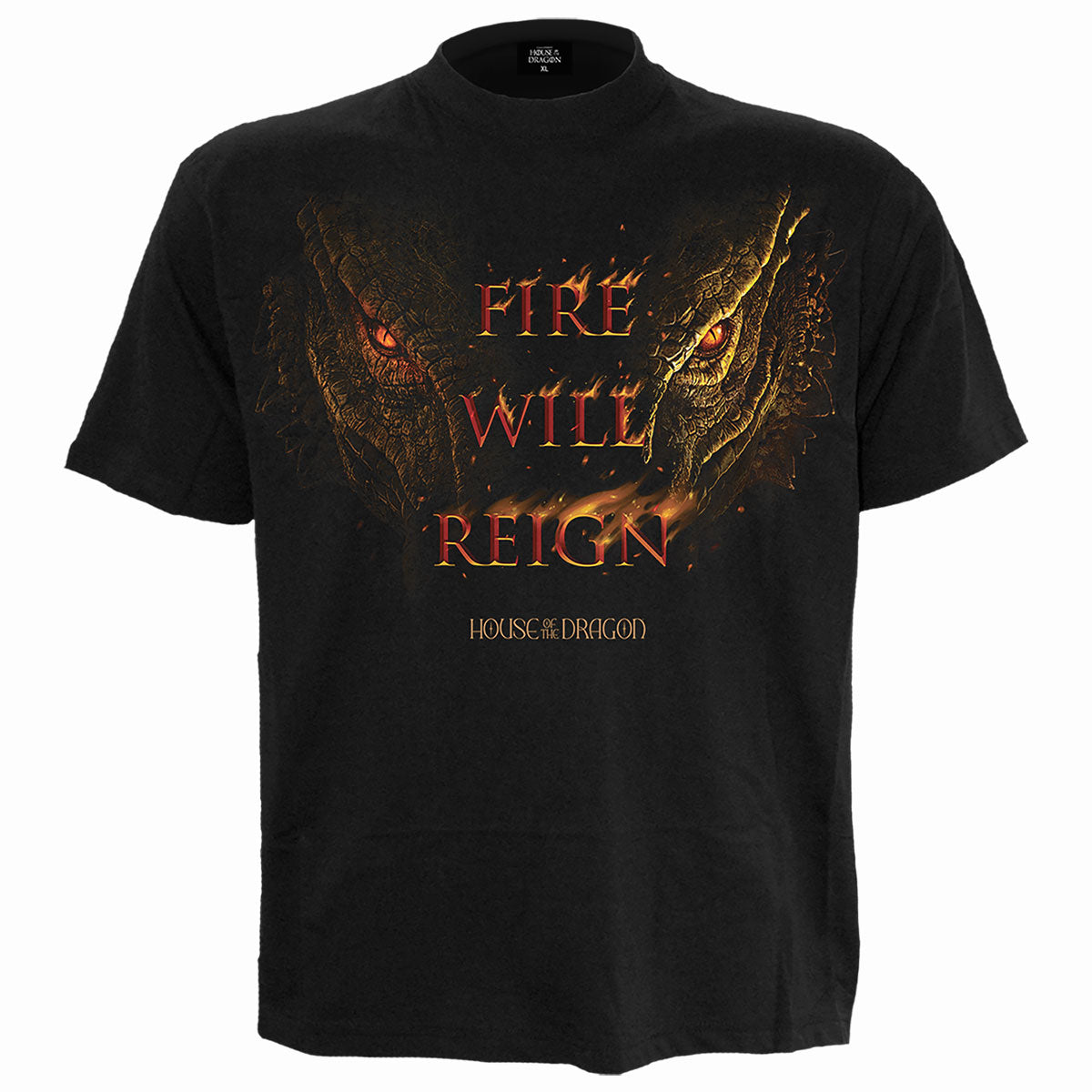 HOD 2 - Fire Will Reign gothic Men's Front Print T-Shirt in Black by Spiral Clothing 