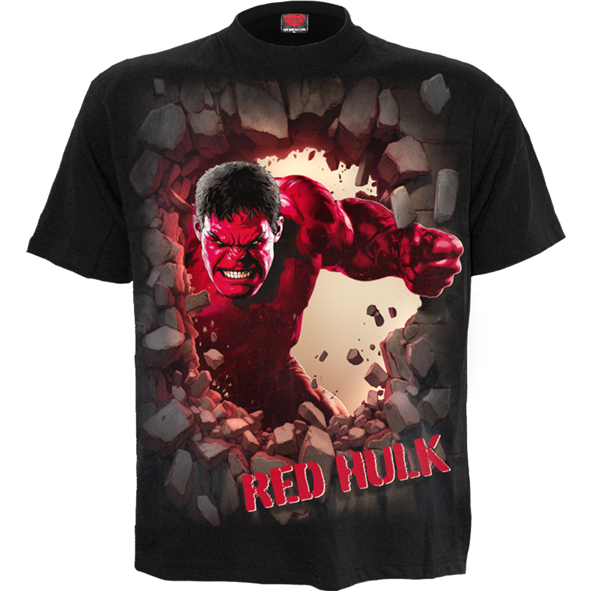 Captain America - Red Hulk gothic Men's Front Print T-Shirt in Red/Black by Spiral Clothing - Front view