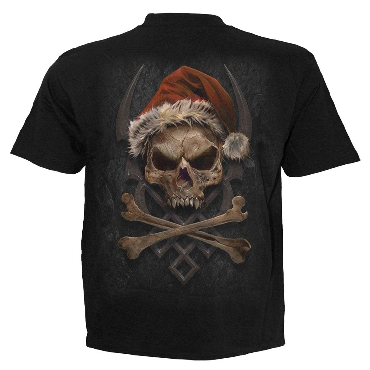 Rock Santa gothic  T-Shirt in Black by Spiral Clothing 
