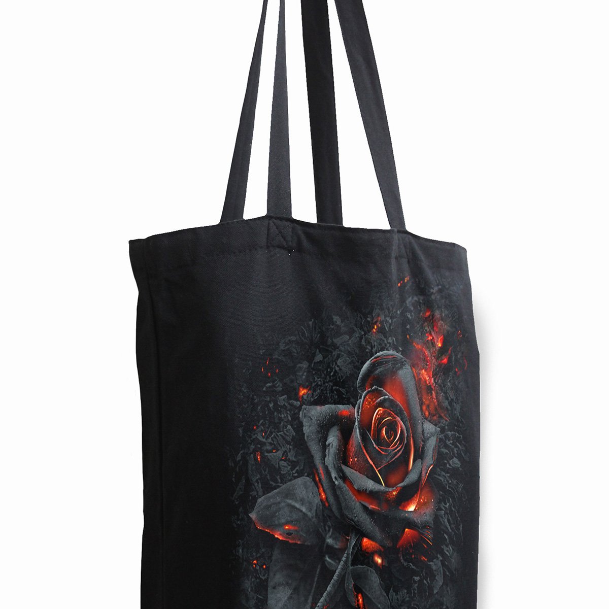 Burnt Rose gothic   Bag 4 Life - Canvas 80z Long Handle Tote Bag in Black by Spiral Clothing 