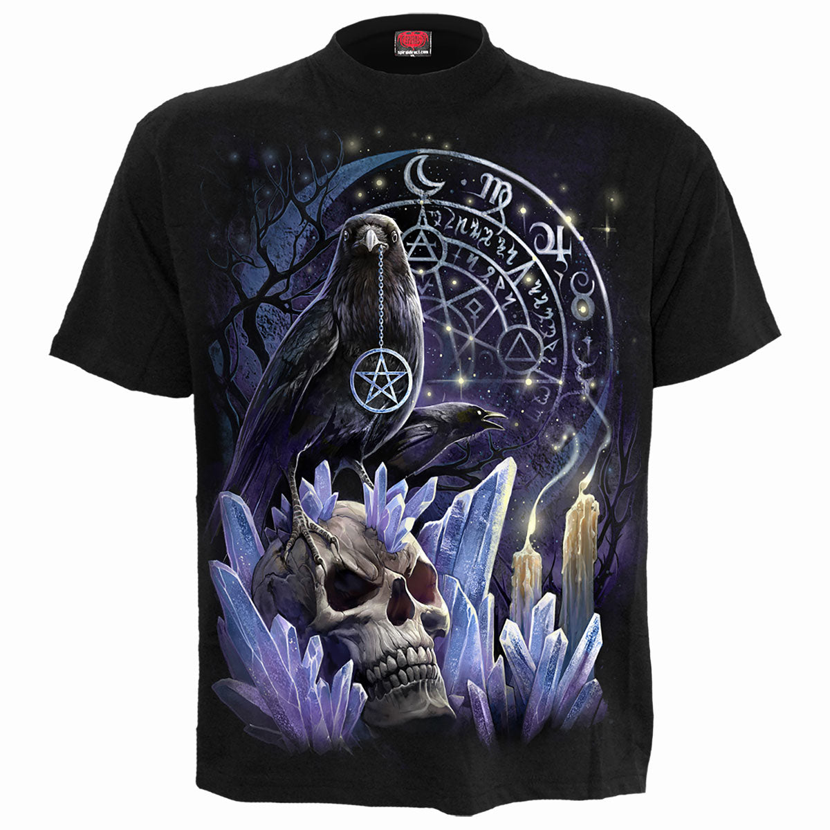 Witchcraft gothic Men's T-Shirt in Black by Spiral Clothing - Front view