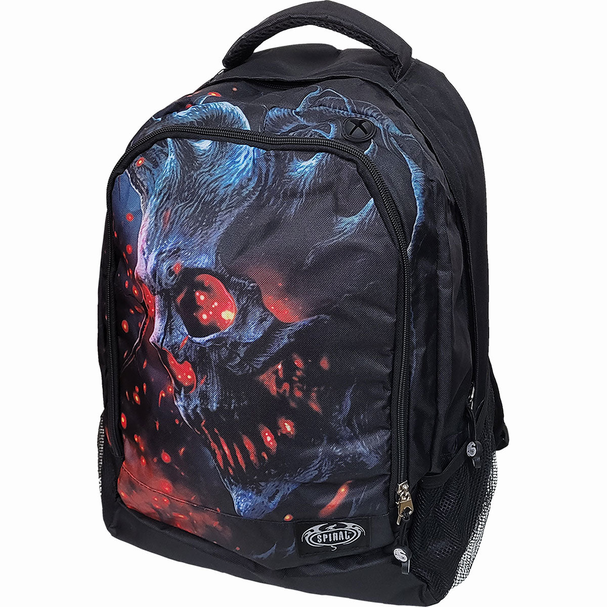 Death Embers gothic  Back Pack - With Laptop Pocket in Black by Spiral Clothing - Front view