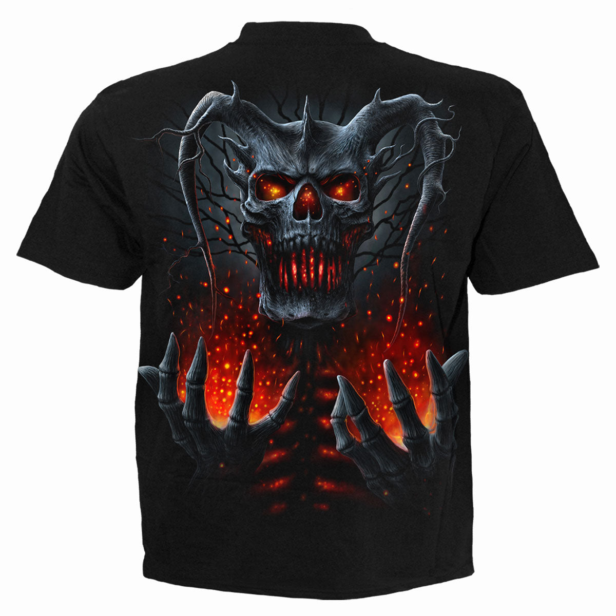 Back view of Death Embers gothic  T-Shirt in Black by Spiral Clothing