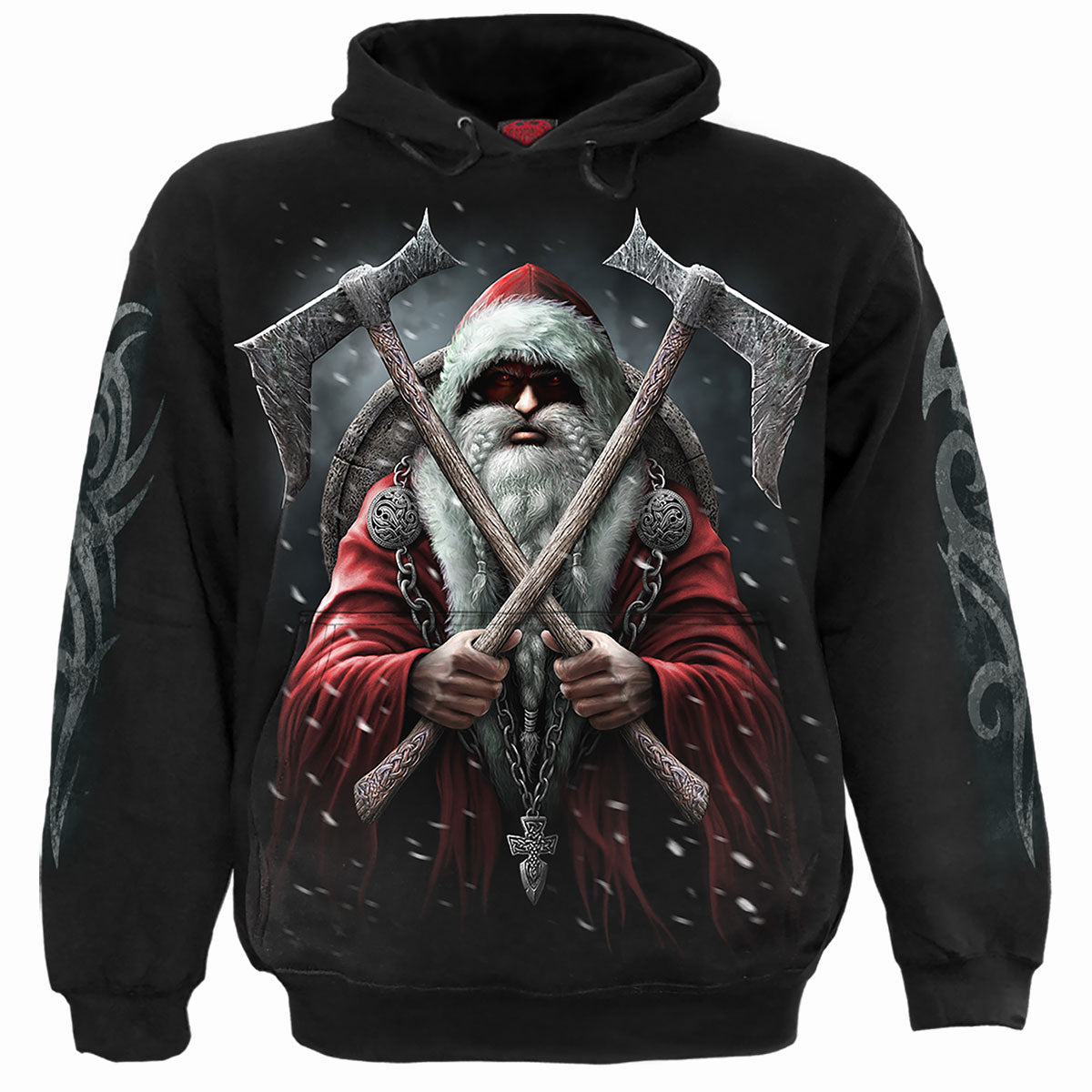 Sleigher gothic Men's Hoody in Black by Spiral Clothing 
